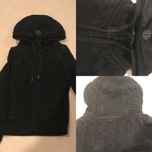 Black Lululemon Scuba jacket with knit detail